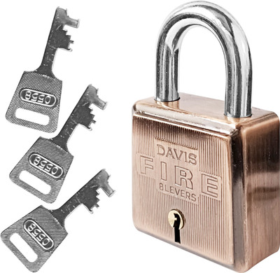 Nexshop ™Davis Fire Padlock Door Lock Strong and Bravo Lock 60MM Padlock with 3 Keys Padlock(Copper)