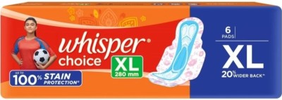 Whisper Choice Extra Long Stain Protection XL – 6 Pads Sanitary Pad