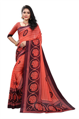Vimalnath Synthetics Printed Bollywood Georgette Saree(Red)