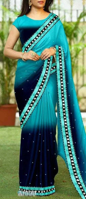 K N DESIGNER Embellished Bollywood Georgette Saree(Light Blue)