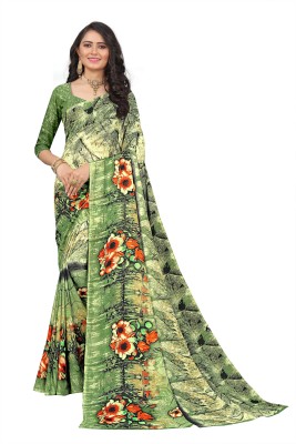 JALWA WORLD Printed Bollywood Georgette Saree(Green)