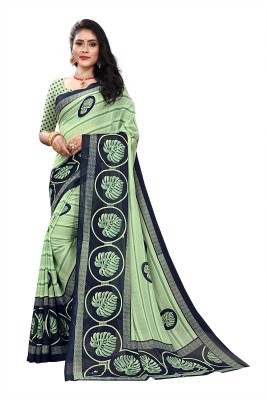 JALWA WORLD Striped Daily Wear Georgette Saree(Green)