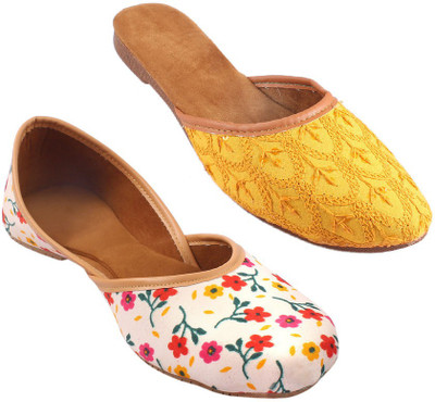 Babbotty Combo Jaipuri Juti and Mojari for Women Girls/Mojari Belly Bellies For Women(Multicolor , 8)