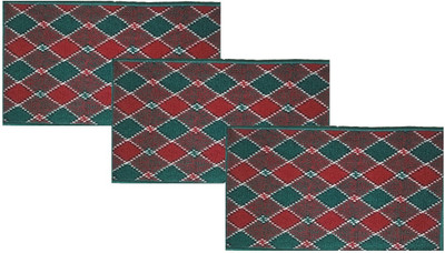 AAZEEM Polyester Door Mat(Grey, Free, Pack of 3)