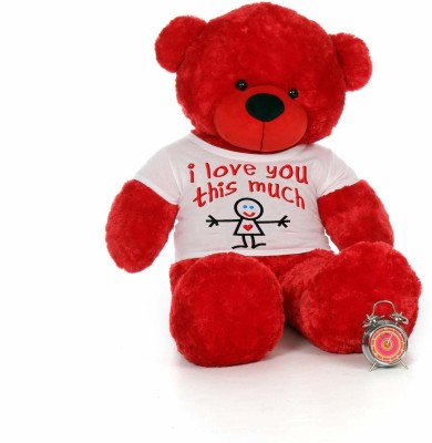 OZEE 4 FEET Valentine's Special Giant Teddy Bear with I LOVE U Heart T-Shirt  - 118.8 cm(Red)