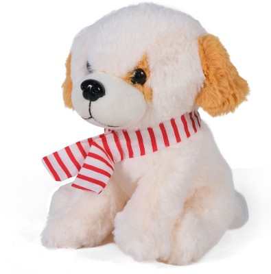 Lata Premium Quality Cute Sitting Dog With Scarf  - 20 cm(White)