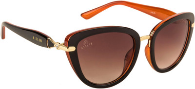 AISLIN Oval, Aviator Sunglasses(For Men & Women, Brown)