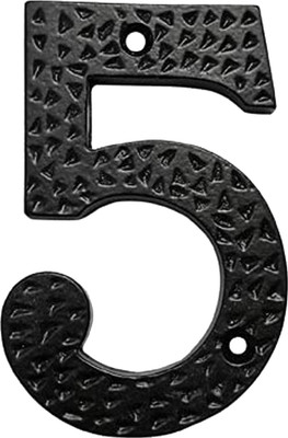 Maa Kamakhya Hardware 4 inch Iron Heavy Duty Numeral No 5 - Black Powder Coated Finish Sign(1)
