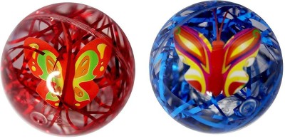 HK Toys LED Flashing Light Bouncy Ball for Kids Playing Fun Set of 2 Crazy Ball