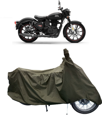 Tricway Two Wheeler Cover for Royal Enfield(Classic Stealth Black BS6, Green)