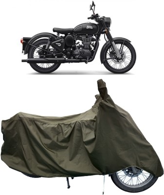 Tricway Two Wheeler Cover for Royal Enfield(Classic Stealth Black, Green)