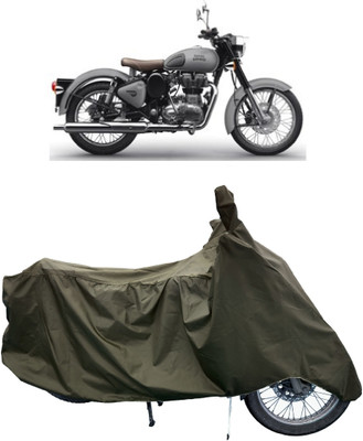 Tricway Two Wheeler Cover for Royal Enfield(Classic Gunmetal BS6, Green)
