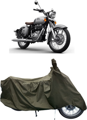 Tricway Two Wheeler Cover for Royal Enfield(Classic Gunmetal, Green)