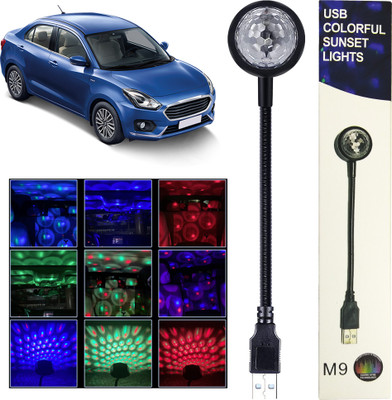 WRADER USB Operated Car Atmosphere Disco Light 7 Colors with 9 Functional Modes Light for Swift Dzire and Other Cars SUVs Home Decor Parties Bedroom Multicolor Light Led Light(Black)