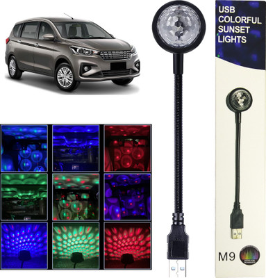 WRADER USB Operated Car Atmosphere Disco Light 7 Colors with 9 Functional Modes Light for-Ertiga and Other Cars SUVs Home Decor Parties Bedroom Multicolor Light Led Light(Black)