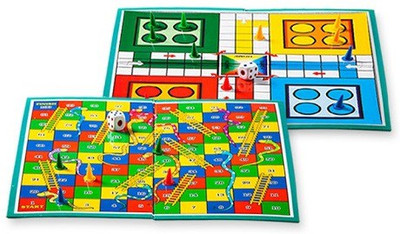 HHS SPORTS Double sided Ludo and Snake Ladder Board with Dice & Tokens| Strategy & War Board Game