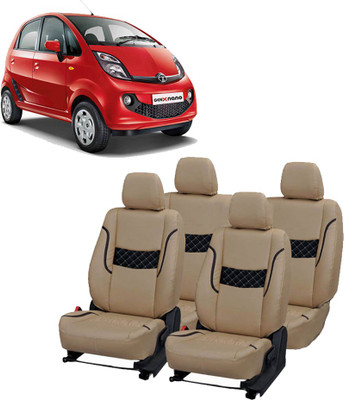 AutoSafe Leather Car Seat Cover For Tata Nano(5 Seater, 2 Back Seat Head Rests)