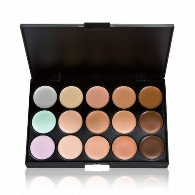 ADJD 15 Shades Highlighter Contour Cream Concealer Palette Concealer(MULTI COLOR, 22 g)