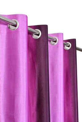 Fab Castle 153 cm (5 ft) Polyester Semi Transparent Window Curtain (Pack Of 2)(Plain, Purple)