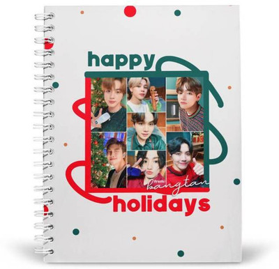 PurpleBees BTS Holiday Notebook A5 Diary Unruled 160 Pages(White)