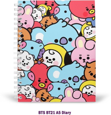 PurpleBees BTS BT21 Special Edition A5 Diary Unruled 160 Pages(White)