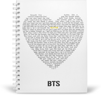 PurpleBees BTS Butter Lyrics Special A5 Diary Unruled 160 Pages(White)