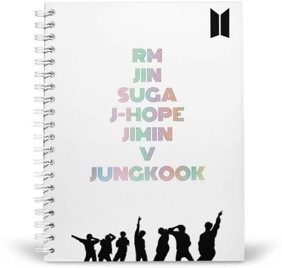 PurpleBees BTS Bangtan Boys 7 A5 Diary Unruled 160 Pages(White)