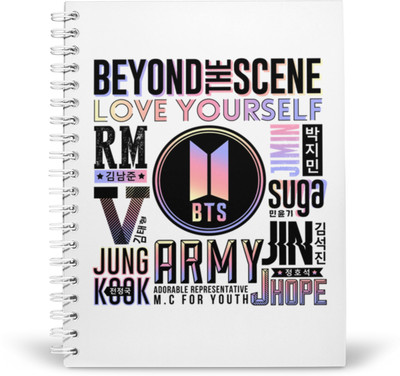 PurpleBees BTS Bangtan Boys A5 Diary Unruled 160 Pages(White)