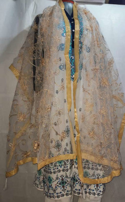 scope creations Net Embroidered Women Dupatta