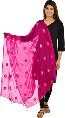 YOUTHQUAKE Chiffon Embroidered Women Dupatta