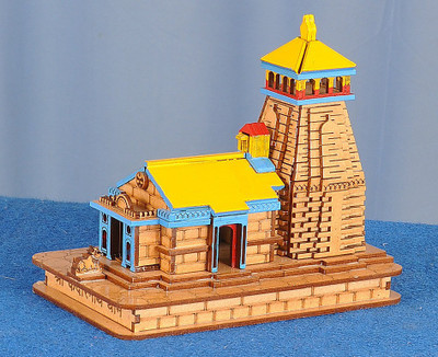 Royal Craft Kedarnath 3D Wood Tempal in Color for home/office/Car dashboard and Gift. Solid Wood Home Temple(Height: 11, Pre-assembled)