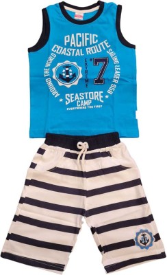 rayie collection Baby Boys Casual T-shirt Shorts(blue and white)