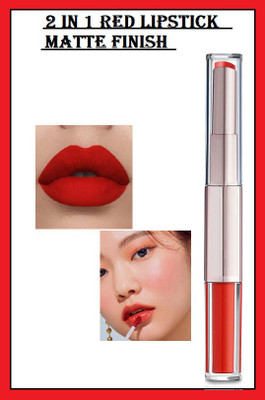 AGLEY Perfect Matte Finish Long Lasting Liquid & Matte Look 2in1 Lipstick pack of 1(RED, 5 ml)