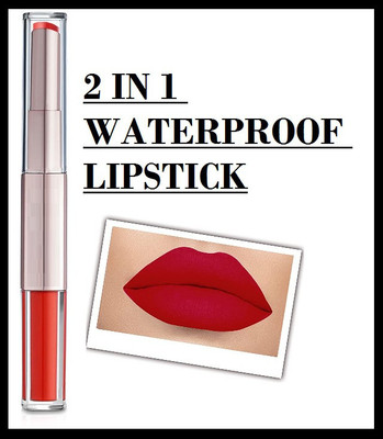 KA-KAIASHA 2 IN 1 MATTE FINISH RED WATERPROOF AND LONGLASTING LIPSTICK PACK OF 1 (5 ML)(RED, 5 ml)