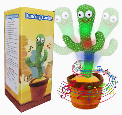 Manav Enterprises Dancing Cactus Plush Toy, Wriggle & Singing Funny Education Toys for kids(Multicolor)