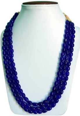 Beaded Blue Quartz Stone Necklace Set - Women's Jewelry Onyx Gold-plated Plated Stone Necklace