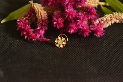 SHREEVARAM Gold-plated Plated Brass Nose Ring