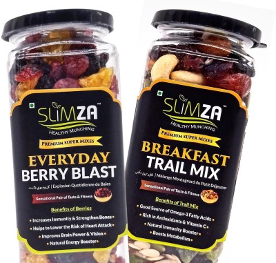 Slimza Premium Healthy Everyday Berry Blast & Breakfast Trail Mix|Berries, Nuts, Seeds Combo(210g of Everyday Berry Blast: 210g of Breakfast Trail Mix)