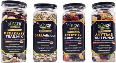 Slimza Premium Antioxidant Combo Mix - Dried Fruits & Berries, Natural Seeds & Nuts Combo(4 Trail Mix, each 210gm, Total:- 840gm)