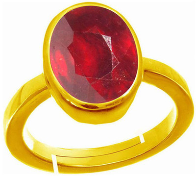 S KUMAR GEMS & JEWELS Certified 8.25 Ratti Ruby Stone ( Manik ) Panchdhatu Alloy Ruby Ring