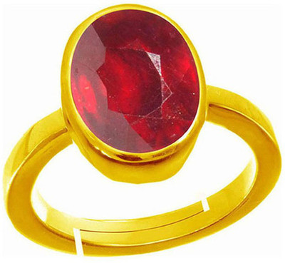 S KUMAR GEMS & JEWELS Certified 11.25 Ratti Ruby Stone ( Manik ) Panchdhatu Alloy Ruby Ring
