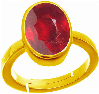 S KUMAR GEMS & JEWELS Certified 4.25 Ratti Ruby Stone ( Manik ) Panchdhatu Alloy Ruby Ring