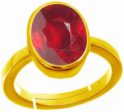 BWM GEMS Certified 10.25 Ratti Ruby Stone ( Manik ) Panchdhatu Alloy Ruby Ring