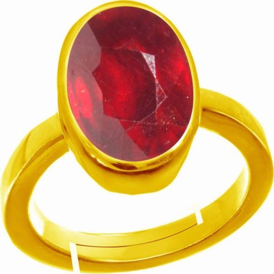S KUMAR GEMS & JEWELS Certified 3.25 Ratti Ruby Stone ( Manik ) Panchdhatu Alloy Ruby Ring