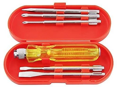 AAICON 5 in 1 All-Purpose Repair Screw Driver Tool Kit with Neon Bulb (Pack of 5) Standard Screwdriver Set(Pack of 5)