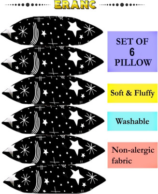 ERANC LUXURY Polyester Fibre Abstract Sleeping Pillow Pack of 6(Multicolor)