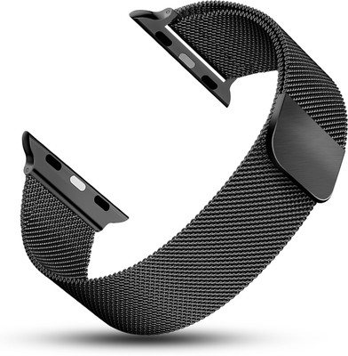 MOOZMOB Upgraded Quality Water-Resistant Smartwatch Metal Strap for 42-44MM Dial Only Smart Watch Strap(Black)