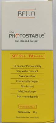 Bello Photostable sunscreen emulgel (pack of 1) 50 gm - SPF 55 PA++++