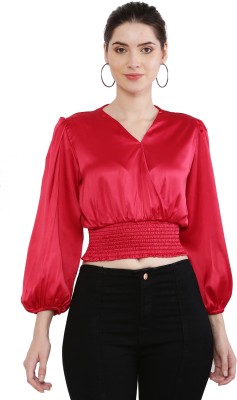 BHATIA FASHION Casual Solid Women Red Top