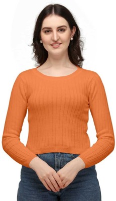 Manthan Party Solid Women Orange Top